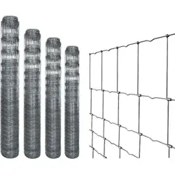 m verzinkter Wildzaun 160/20/15 Drahtzaun - Stabiler Knotengeflecht Forstzaun für Garten und Tiere - Grau 50m - Vielseitiger Wildzaun aus robustem, verzinktem Stahl mit hoher Festigkeit. Ideal für Tier- und Gartenschutz. Mit stabilen Knotenverbindungen für langlebige Anwendungen.