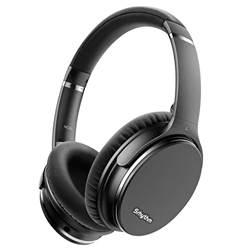 Srhythm NC35 Active Noise Cancelling Kopfhörer Kabellos Bluetooth - LDAC Modus, Schnellladung, 50+ Wiedergabe Over-Ear Kopfhoerer mit Mikrofon, Verbindung von 2 Geräten, Memory Protein Ohrmuscheln