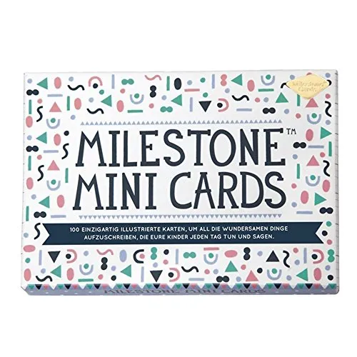 Milestone Mini Cards mit 100 illustrierten Karten zum Beschriften für einzigartige Erinnerungen von 0 bis 12 Jahre