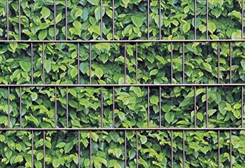 mein-zaunsichtschutz Sichtschutzstreifen in vielen Motiven, beidseitig Bedruckt aus Polyester-Filz für Doppelstabmattenzaun - KEIN PVC (Buchenhecke)