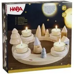 HABA 2012292001 - Adventskranz, Holz, 20-teilig