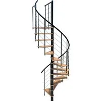 Minka Spindeltreppe Venezia Smart 38 - 120cm Durchmesser - Elegante Spindeltreppe mit flachen Holzstufen und modernem Design. Ideal für individuelle Wohnsituationen, erhältlich in verschiedenen Holzarten und Metallfarben. Robuste Bauweise für langfristige Nutzung.