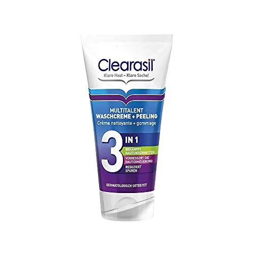 Clearasil Multitalent Waschcreme und Peeling 3in1 - Waschpeeling fürs Gesicht, gegen Hautunreinheiten & zur Hauterneuerung - 1 x 150 ml