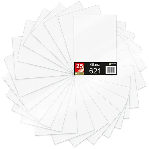 25er Set DIN A4 Bögen Weiß 30x21cm ORACAL 621 Glanz Folie Auto Plotter