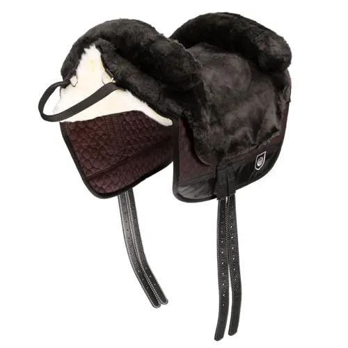 Christ Fellsattel IBERICA Plus - Baumloser Lammfellsattel - Fahrradsattel aus echtem Lammfell, ideal für Bare-Back-Reiten mit therapeutischer Wirkung für Ihr Pferd und optimaler Druckverteilung.