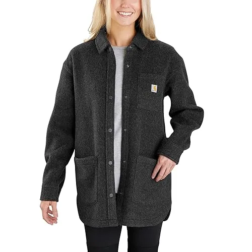 Carhartt Damen Übergangsjacke Wool Blend Overshirt, Farbe:Black Heather, Größe:M
