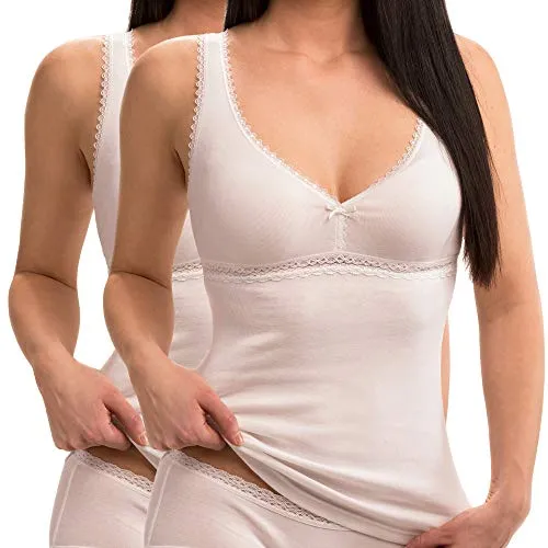 HERMKO Damen BH-Hemd 2er Pack aus 100% Bio-Baumwolle - Funktionsunterwäsche aus 100% Bio-Baumwolle, OEKO-TEX® zertifiziert, für höchsten Tragekomfort und Nachhaltigkeit.