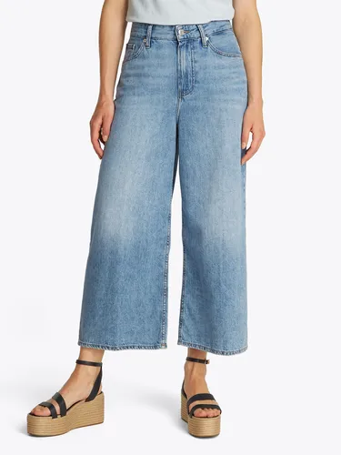 Tommy Hilfiger Weite Jeans Wide Leg High Waist mit Logo-Badge, in blauer Waschung blau 30