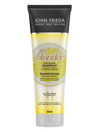 John Frieda Sheer Blonde Go Blonder Aufhellendes Shampoo 250 ml - Haarshampoo für blonde Haare, das die Farbe aufhellt und gleichzeitig Glanz und Volumen verleiht. Ideal für strahlend blonde Ergebnisse und gesunde Haarpflege.