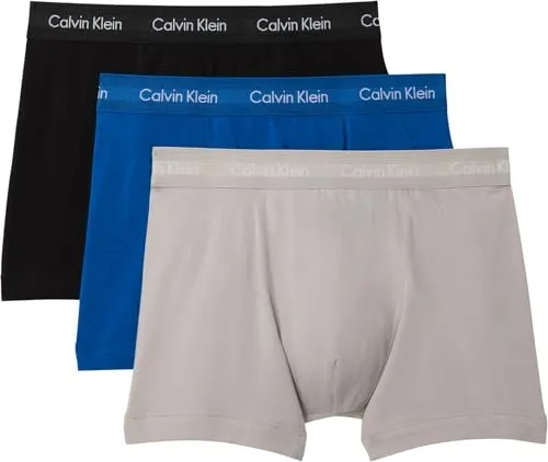 Calvin Klein Herren 3er Pack Boxershorts Trunks Unterwäsche, Rosa (Classic Blue/Porpoise/Black), S - Hochwertige Boxershorts im praktischen 3er Pack, ideal für den täglichen Tragekomfort. Original Calvin Klein Qualität für stilbewusste Männer.