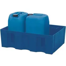 asecos Auffangwanne 18447, 60L Polyethylen - Werkstatteinrichtung für gewässergefährdende Flüssigkeiten, hochbeständig gegen Öle, Säuren und Laugen. Ideal für die Lagerung von 60 Liter Fässern, langlebig und robust.