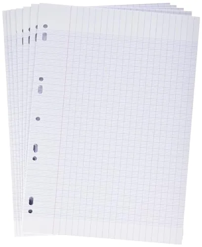 Clairefontaine 14711C - Packung mit 150 Blatt Klausurbogen (Doppelblätter) DIN A4 21x29,7cm, 90g gelocht, französische Lineatur, eingeschweißt, Universallochung, Weiß, 1 Pack