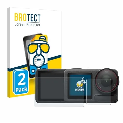 BROTECT Entspiegelungs-Schutzfolie für DJI Osmo Action 5 Pro (2 Stück) Matte Displayschutz-Folie, Anti-Reflex, Anti-Fingerprint