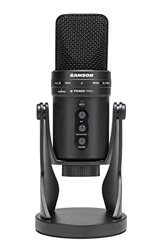 Samson G-Track Pro - Professionelles USB Mikrofon mit Audio Interface - Mikrofone für Podcasting, Streaming und Musikaufnahmen. All-in-One-Lösung mit doppelter Kondensatorkapsel und latenzfreiem Monitoring für höchste Audioqualität.