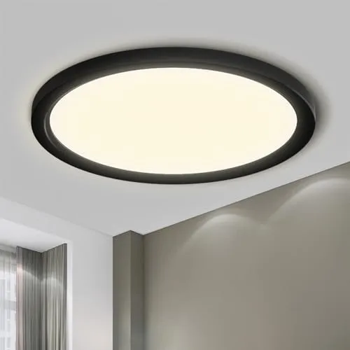 LQWELL LED Deckenleuchte 23W - Moderne und Energieeffiziente Beleuchtung - Moderne Deckenleuchte in Schwarz, ideal für jeden Innenbereich. Wählen Sie zwischen warmweiß, neutralweiß und kaltweiß für die perfekte Atmosphäre. Spritzwassergeschützt und einfach zu montieren.