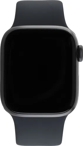 Apple Watch 7 GPS 45mm Alu Mitternacht - Sport Schwarz - Smartwatch mit großem Always-On Retina Display, bruchsicherem Frontglas und fortschrittlichen Gesundheitsfunktionen wie EKG und Blut-Sauerstoffmessung. Ideal für Fitness und Alltag.