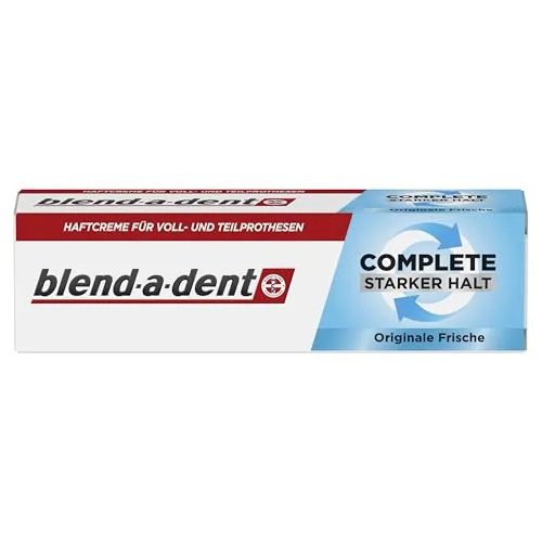blend-a-dent Original MAXI PACK Haftcreme 47,0 g - Mundpflegemittel mit starkem Halt für Zahnersatz. Genießen Sie den ganzen Tag hohen Tragekomfort und ein frisches Gefühl durch den angenehmen Minzgeschmack.