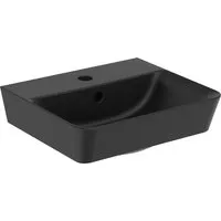 Ideal Standard Connect Air Handwaschbecken E0307V3 - Schwarz Matt - Waschbecken aus Feinfeuerton mit mittigem Hahnloch, ideal für moderne Badezimmer und elegante Gestaltung.