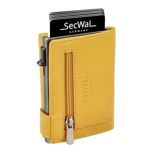SecWal Geldbörse mit Münzfach, RFID Schutz, Slim Wallet für Herren und Damen - Praktische Geldbörse mit RFID Schutz und separatem Münzfach. Platzsparend und stilvoll, ideal für jede Tasche. Hochwertige Echtlederausführung in Geschenkverpackung.