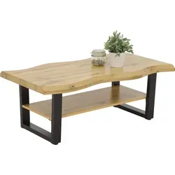 HELA Couchtisch GABRIEL – Elegante Baumkantenoptik mit U-Gestell - Couchtisch mit FSC®-zertifiziertem Holzwerkstoff, bietet praktischen Stauraum und verleiht Ihrem Wohnzimmer durch die einzigartige Baumkantenoptik einen modernen Look.