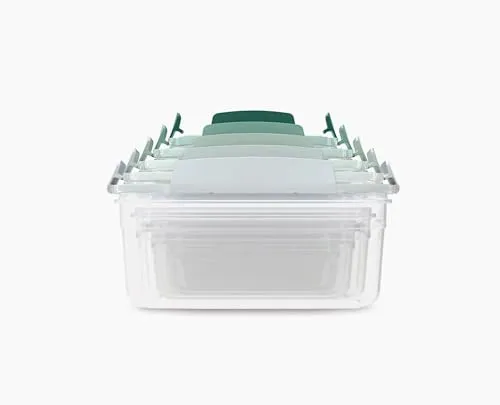 Joseph Joseph Nest Lock Vorratsdosen-Set, 5 Stück - Platzsparendes, luftdichtes und auslaufsicheres Design für Lebensmittel, ideal für Kühlschrank, Gefrierschrank und Mikrowelle.
