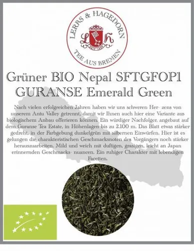 Grüner Tee Bio Nepal SFTGFOP1 Guranse Emerald Green 1kg