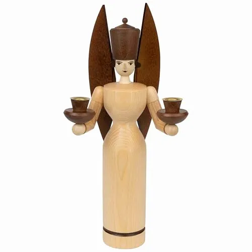 Seiffener Volkskunst Schalling | Lichterfiguren Erzgebirgsfiguren | Erzgebirgskunst Weihnachtsfiguren | Engel lasiert 36 cm