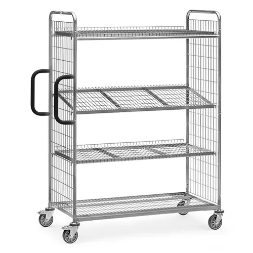 Fetra Kommissionierwagen 28332, verzinkt, 4 Etagen - Robuster Kommissionierwagen mit 4 Etagen, 1250 x 610 mm Ladefläche, ideal für Lager und Werkstätten. Hohe Tragkraft von 300 kg und individuell erweiterbar durch Zubehör. Made in Germany für höchste Qualität.