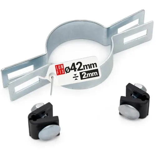 Mittelschelle Strebeschelle Rund Gitterstabmattenzaun Zaunpfosten 42 mm Verzinkt