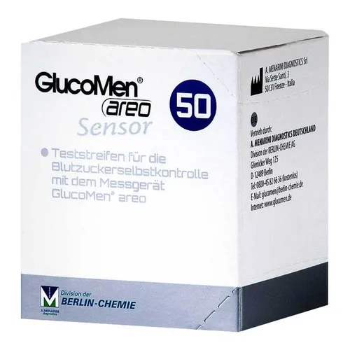 Glucomen areo Sensor Teststreifen 50 St - Medizinischer Bedarf, präzise Blutzuckermessung für Diabetiker, 50 Teststreifen für zuverlässige Ergebnisse.