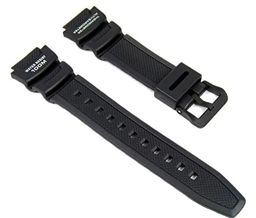Casio Uhrenarmband aus schwarzem Kunstharz für SGW-400H SGW-300H, 0, Harz, 0, Harz, 0