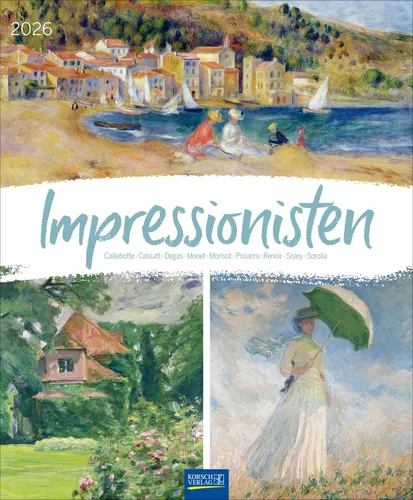 Korsch Verlag Kunstkalender Impressionisten 2026 - Kalender mit Meisterwerken von Monet, Renoir und Degas, der die Schönheit des Impressionismus feiert und mit schickem Passepartout-Design Ihren Raum aufwertet.