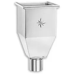 Wasserfangkasten Grömo lang Ø 80mm aus Zink - Baumaterial für effektive Regenwasserableitung, langlebig und korrosionsbeständig, ideal für Dachentwässerungssysteme.