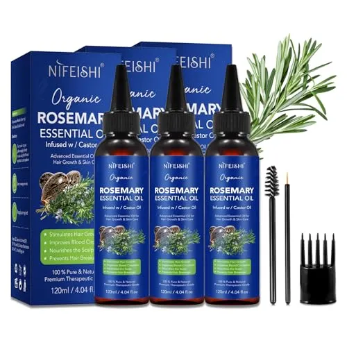 P-Beauty Cosmetic Accessories Haaröl mit Rosmarin- und Rizinusöl - Haaröl für gesundes Haarwachstum und Pflege, 100% natürliche Inhaltsstoffe, stärkt Haarfollikel und beugt Haarausfall vor, ideal für Kopfhaut- und Hautpflege.