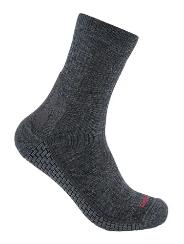 Carhartt Damen Socken Synthetic-Merino Wool Short Crew Sock Carbon Heather - Bequeme Damen Crew-Socken aus hochwertiger Merinowolle, ideal für den Alltag. Größe L, EU-Schuhgröße 40, grau, für optimalen Tragekomfort und langlebige Qualität.