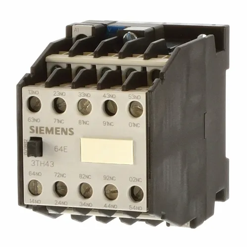 Siemens 3TH4364-0AM0 Hilfsschütz - Schütze für Steuersignale, 6 NO + 4 NC, Schraubanschluss, ideal für zuverlässige Steuerung in industriellen Anwendungen.