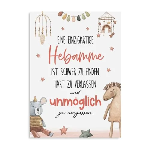 Nastami Dankeskarte HEBAMME eine einzigartige Hebamme Postkarte Geschenk