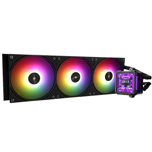 Thermalright FW PRO 360 ARGB Schwarz-360mm AIO CPU-Flüssigkeitskühler, 2.73 zoll IPS LCD-Bildschirm mit 320 * 320 Auflösung, für AM4/AM5/Intel LGA1700/1851/115X/1200