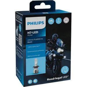 Philips Ultinon Pro6000 Boost X1 H7 LED Motorrad-Lampe - Autobeleuchtung mit bis zu 300% hellerem Licht und einer Lebensdauer von bis zu 3.000 Stunden, ideal für sicheres Fahren bei Nacht.