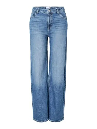 pieces Weite Jeans PCSILKE MW WIDE JEANS MB NOOS BC - Stylische, weite Jeans für entspannte Outfits. Die elastische Passform sorgt für hohen Tragekomfort, ideal für jeden Tag. Pflegeleicht und vielseitig kombinierbar – perfekt für deinen individuellen Look!