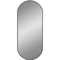 vidaXL Wandspiegel Oval Schwarz 70x30cm - Dekorativer Wandspiegel in ovaler Form, ideal für Flur und Badezimmer. Langlebiger PVC-Rahmen sorgt für Stabilität und eine klare Spiegelung.