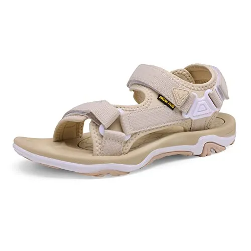 DREAM PAIRS Sandalen Damen Sommer Sandals Women TPR-Sohle & komfortable Eva-Zwischensohle,Size 40.5,Beige,DSA214