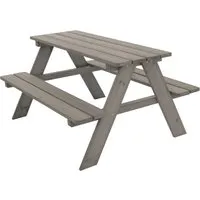 ML-Design Kindersitzgarnitur für Draußen Grau mit 2 Bänken und Tisch - Robuste Kindersitzgarnitur für Draußen aus hochwertigem Tannenholz, ideal für Spiel und Spaß im Garten. Die stabile Konstruktion bietet Platz für bis zu 4 Kinder und sorgt für unvergessliche Momente im Freien.