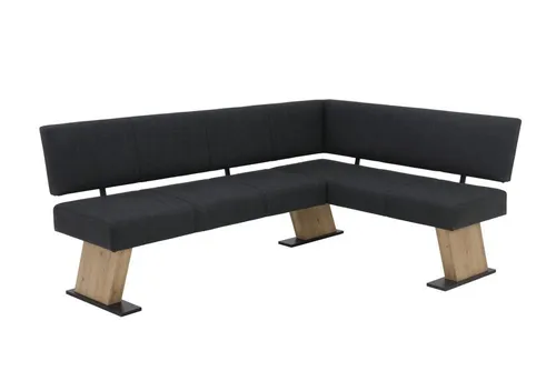 Hela Eckbank Sitzecke Lyon - Anthrazit, langer Schenkel links - Stylische Eckbank Lyon mit komfortablem Federkorb-Sitz, ideal für gemütliche Küchen- und Esszimmer. Hochwertige Materialien und einfacher Aufbau garantieren Freude beim Essen.