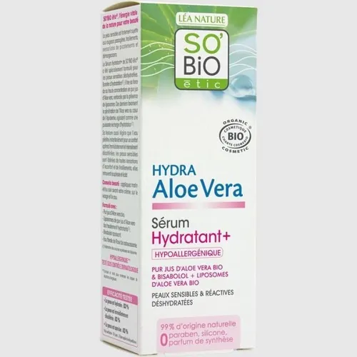 SO'BiO étic Hypoallergenic Sensitive and Reactive Skin Cosmebio Hydra Aloe Vera Soothing Moisturizing Serum 30ml