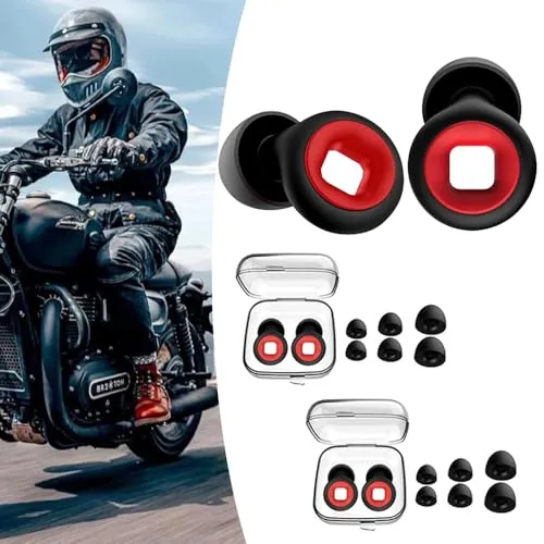 JXAXD Motorrad Ohrstöpsel – Gehörschutz für Motorräder - Hochwertige Gehörschutz-Ohrstöpsel für Motorradfahrer, in vier Größen erhältlich. Sie bieten effektiven Schutz vor störenden Geräuschen und sind angenehm zu tragen, ideal für lange Fahrten.