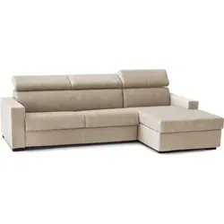 Festes Sofa Dioanno - Beige, Ecksofa mit Chaiselongue aus Italien - Elegantes Ecksofa mit Chaiselongue, ideal für Ihr Wohnzimmer. Robuste Konstruktion mit einer maximalen Belastung von 400 kg und stilvollem Design für höchsten Komfort.