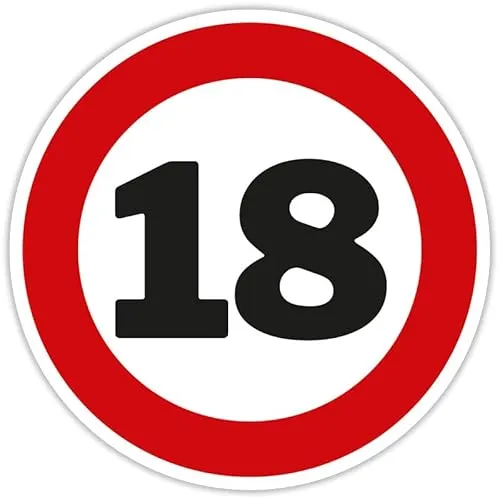 Blechschild 18. Geburtstag rund Verkehrsschild Strassenschild Funschild SR01