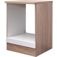 Flex Well Herdumbauschrank Samoa 60x60x85 cm - Küchenschrank in elegantem Weiß matt, ideal für die optimale Nutzung des Küchenraums und bietet eine solide Basis für Ihren Herd.