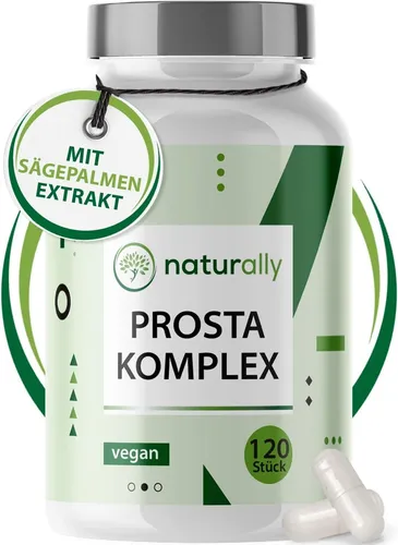 Prosta-Komplex 120 Kapseln mit Zink, Selen & Pflanzenextrakten - Nahrungsergänzungsmittel für Männergesundheit, unterstützt das allgemeine Wohlbefinden mit natürlichen Inhaltsstoffen wie Kürbiskern- und Sägepalmenextrakt, glutenfrei und vegan.
